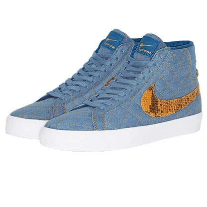 Supreme x Zoom Blazer Mid QS SB 'Denim' — UK 3 | EU 35.5 | US 3.5 — Side View