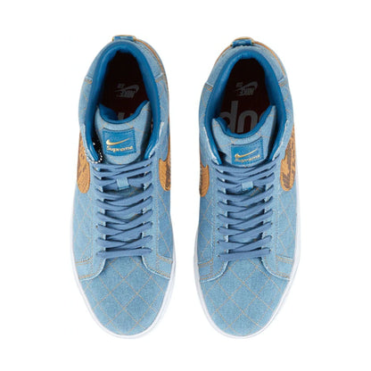 Supreme x Zoom Blazer Mid QS SB 'Denim' — UK 3 | EU 35.5 | US 3.5 — Top View