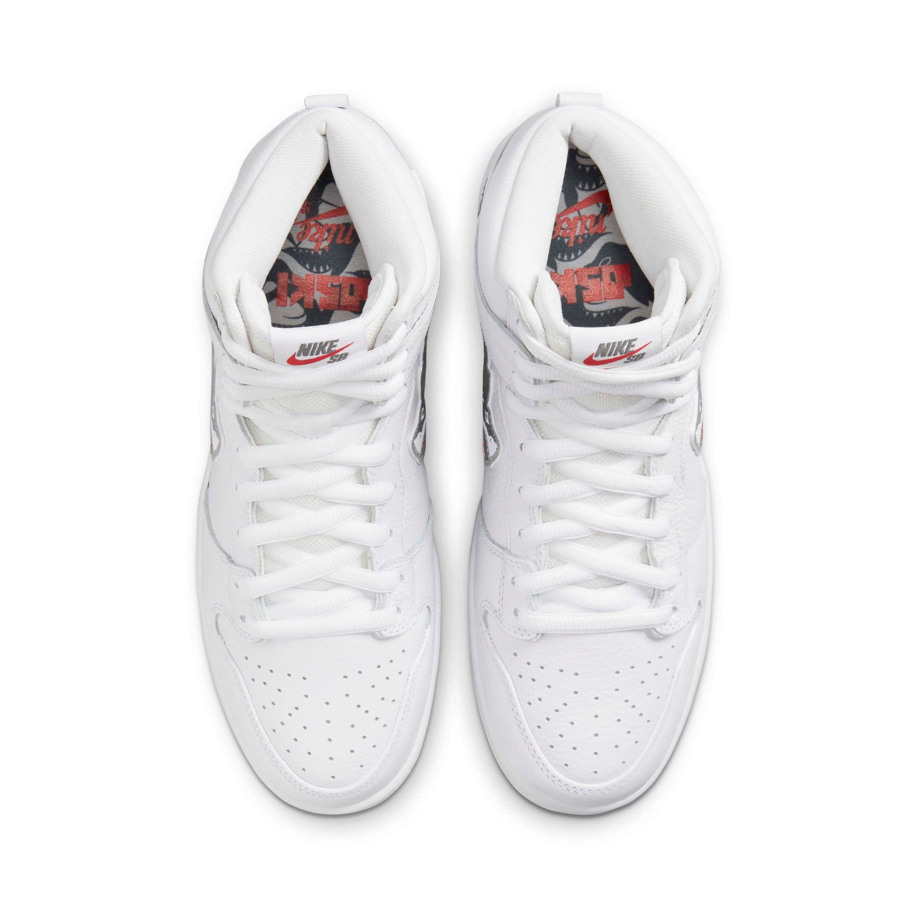 Oski x Nike Dunk High SB 'Great White Shark' — UK 3 | EU 35.5 | US 3.5 — Back View