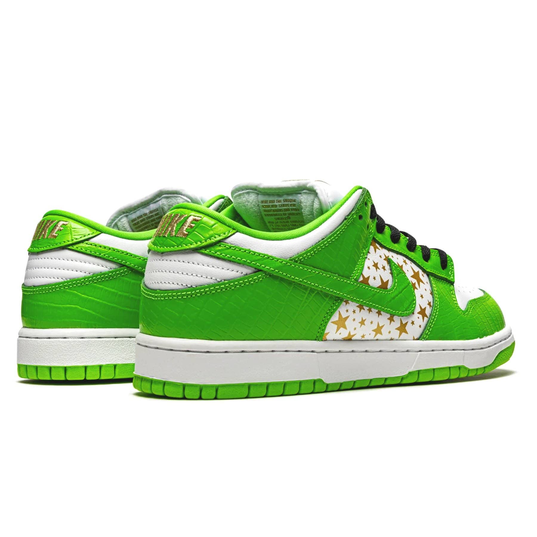 Supreme x Nike Dunk Low OG SB QS 'Mean Green' — UK 3 | EU 35.5 | US 3.5 — Back View