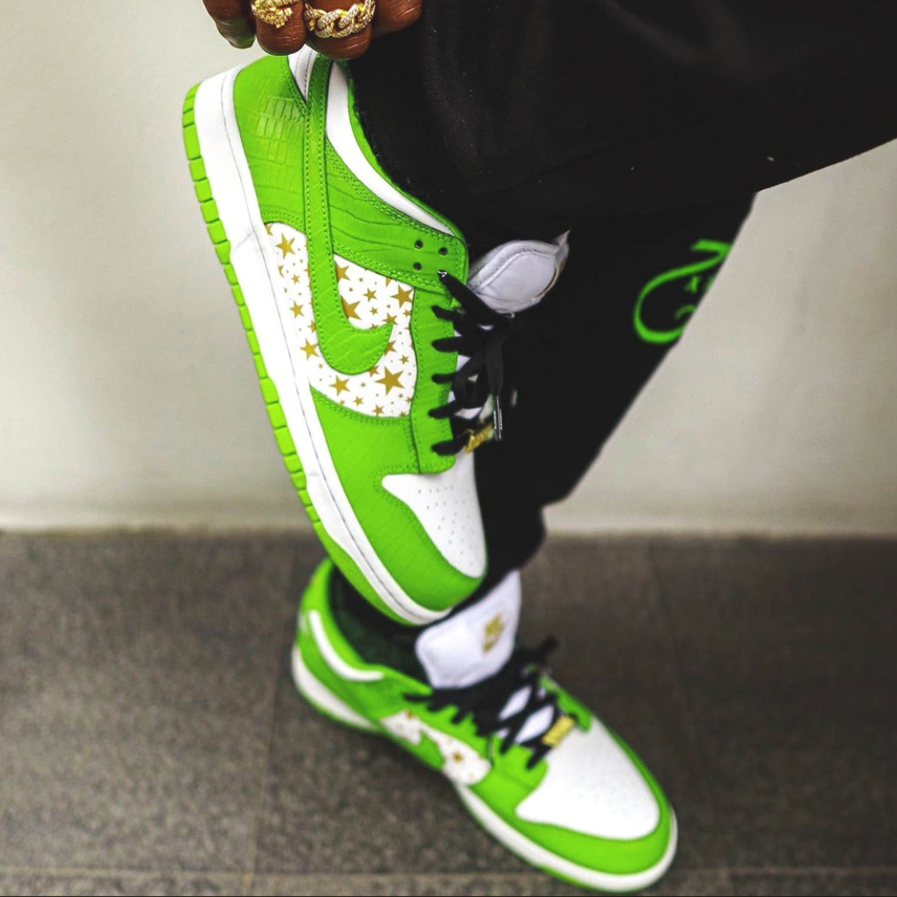 Supreme x Nike Dunk Low OG SB QS 'Mean Green' — UK 3 | EU 35.5 | US 3.5 — Lifestyle View