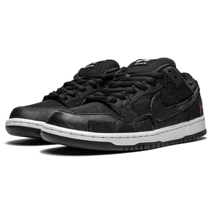 Wasted Youth x Nike Dunk Low SB 'Black Denim' — UK 3 | EU 35.5 | US 3.5 — Side View