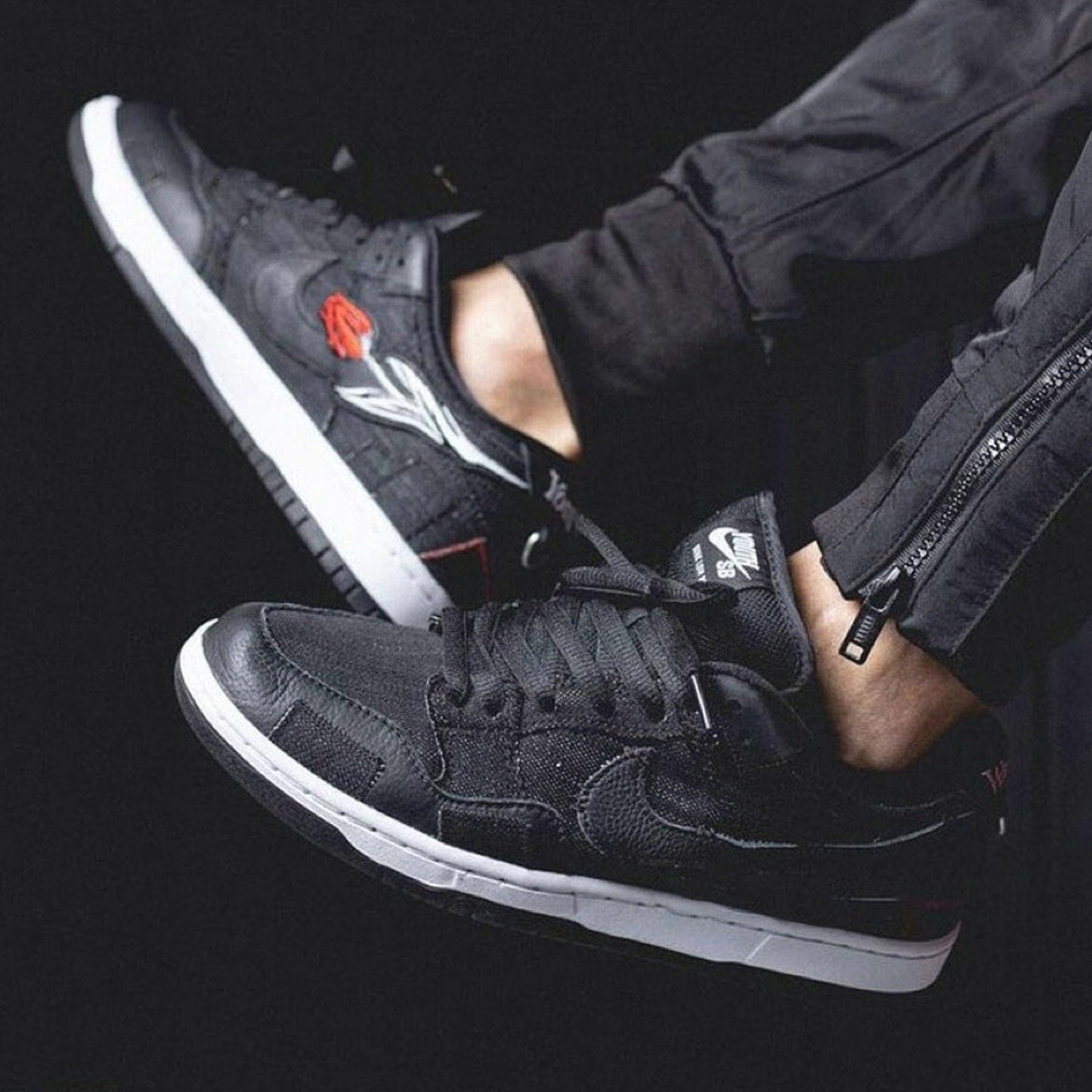 Wasted Youth x Nike Dunk Low SB 'Black Denim' — UK 3 | EU 35.5 | US 3.5 — Alternate View 7