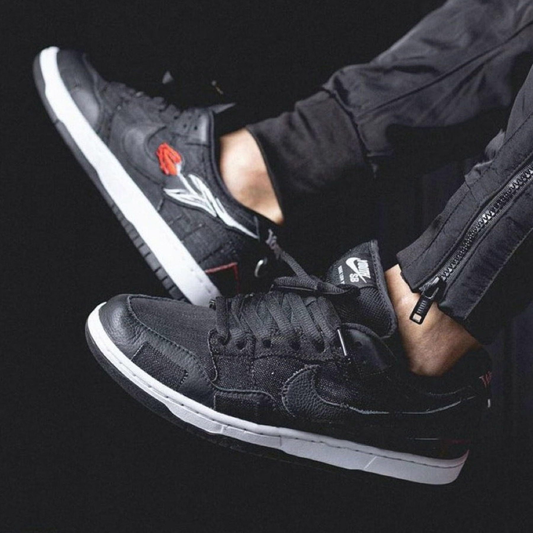 Wasted Youth x Nike Dunk Low SB 'Black Denim' — UK 3 | EU 35.5 | US 3.5 — Alternate View 7