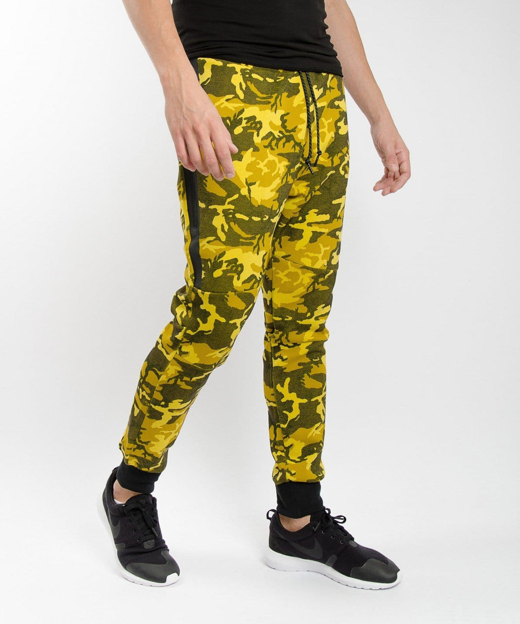 Nike Tech Fleece Pants Camo Yellow — XXS — Side View