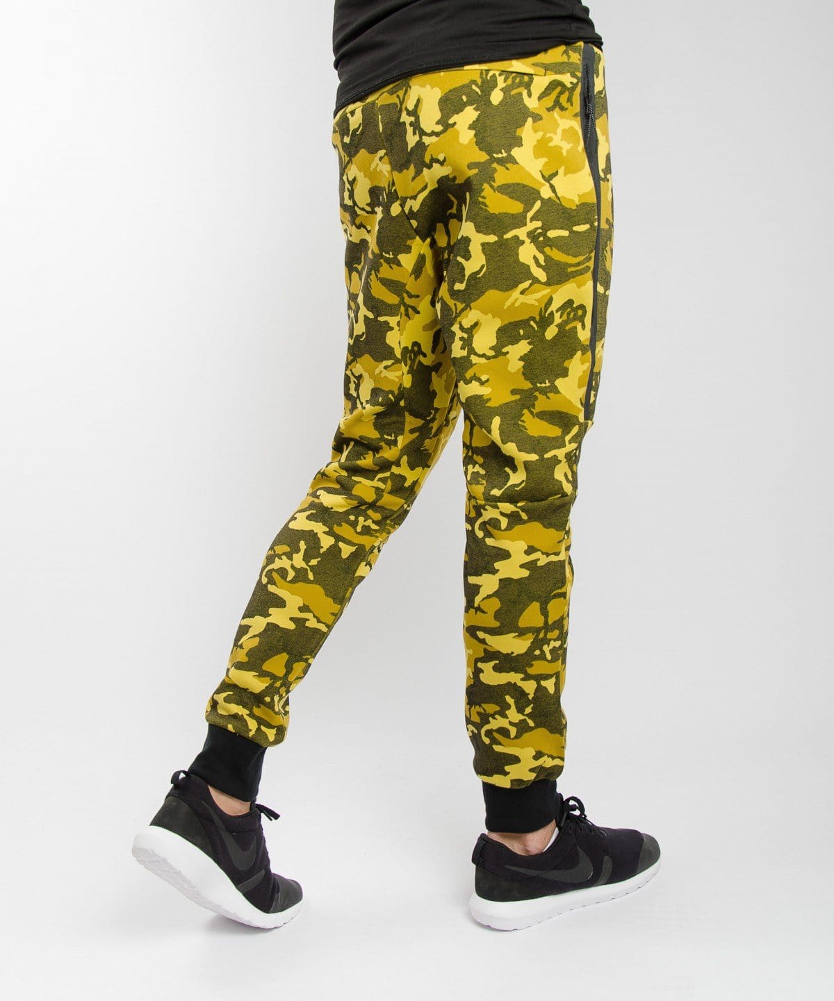 Nike Tech Fleece Pants Camo Yellow — XXS — Top View