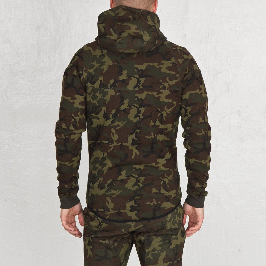 Nike Tech Fleece Camo Hooded Jacket — XXS — Back View