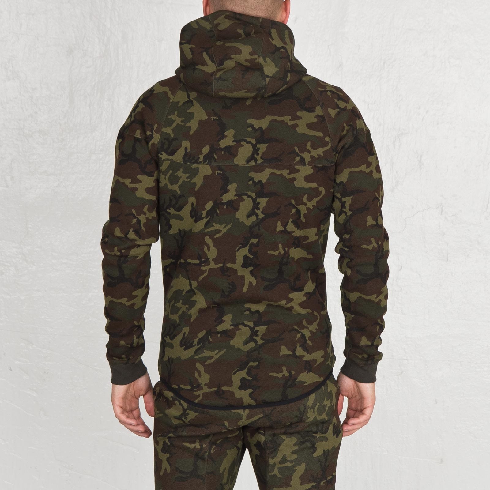 Nike Tech Fleece Camo Hooded Jacket — XXS — Back View