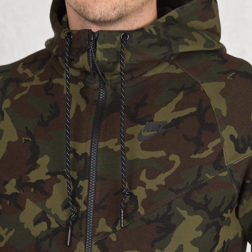 Nike Tech Fleece Camo Hooded Jacket — XXS — Top View