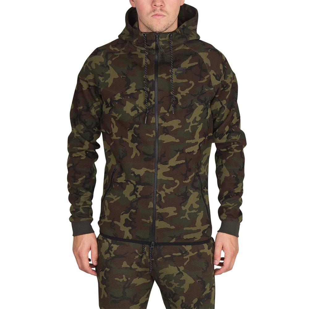 Nike Tech Fleece Camo Hooded Jacket — XXS — Front View