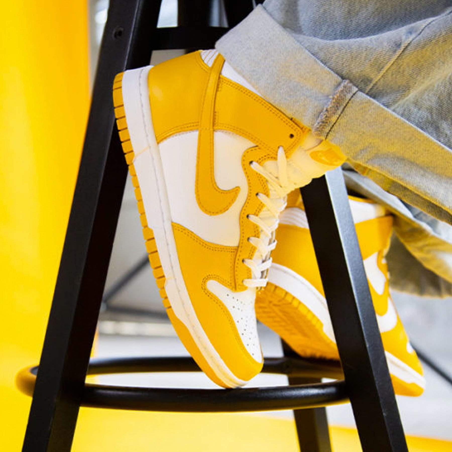 Nike Dunk Wmns High 'Dark Sulfur' — UK 2.5 | EU 35.5 | US 5 — Lifestyle View