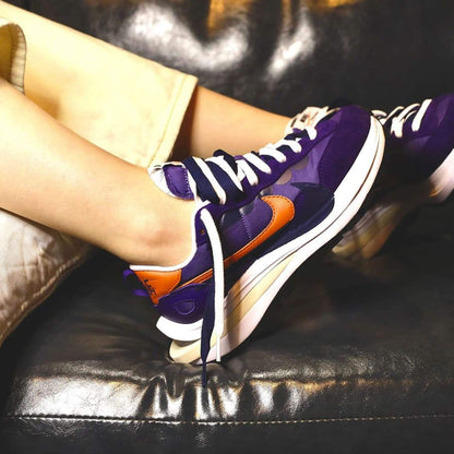 sacai x Nike VaporWaffle 'Dark Iris' — UK 3 | EU 35.5 | US 3.5 — Lifestyle View