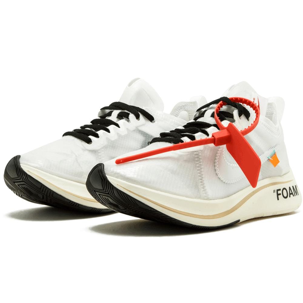 OFF-WHITE x Nike Zoom Fly "White-White-Muslin" — UK 3 | EU 35.5 | US 3.5 — Back View