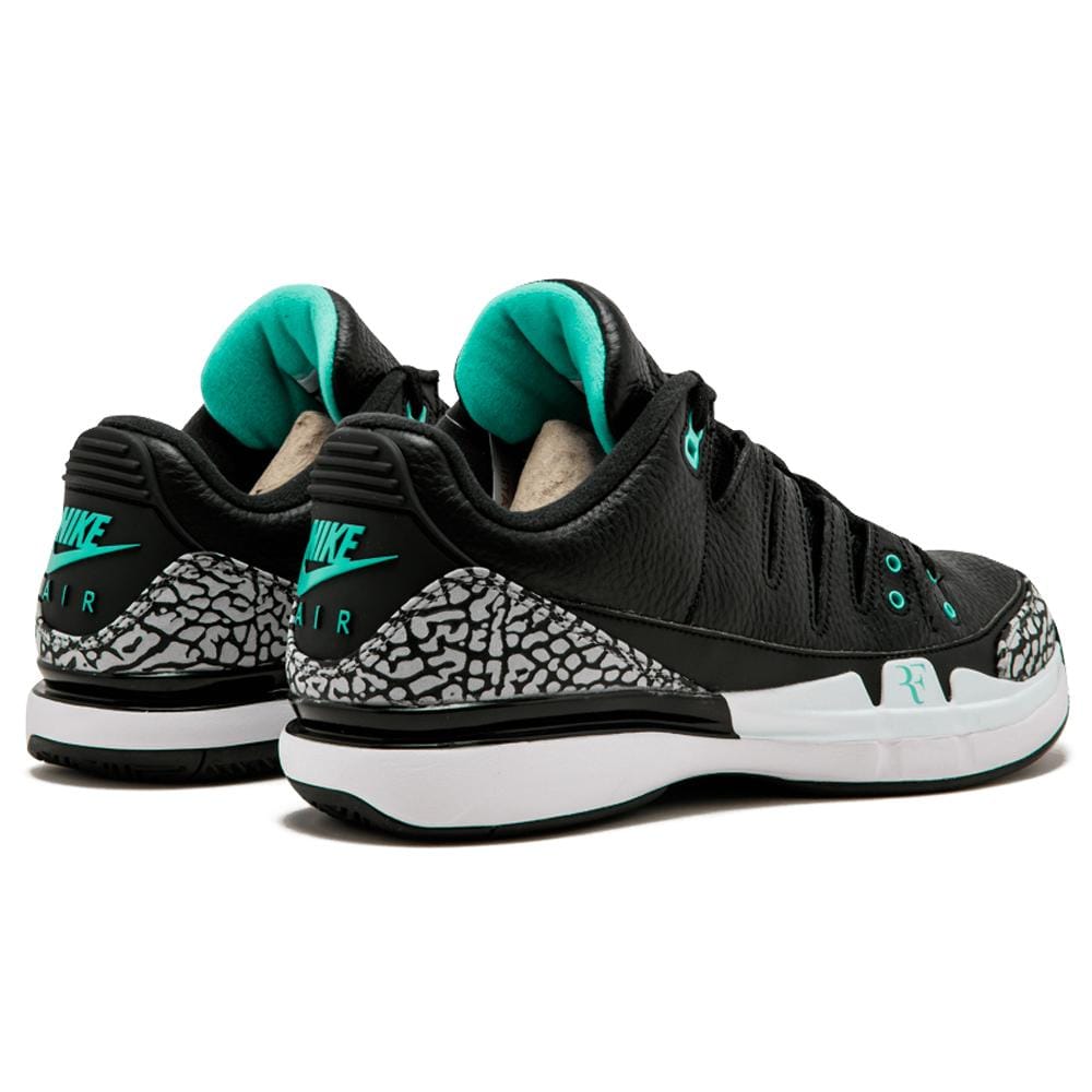 Roger Federer x Nike Zoom Vapor Air Jordan 3 Atmos — UK 3 | EU 35.5 | US 3.5 — Back View