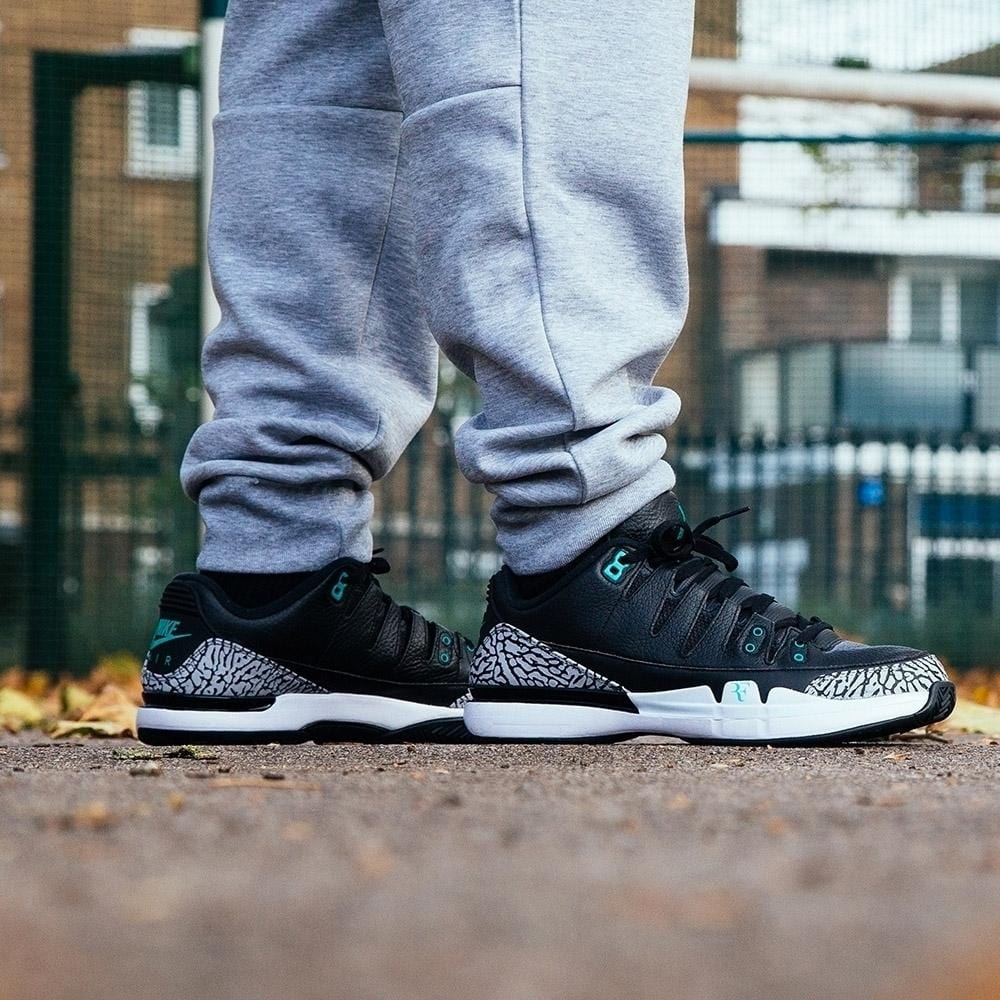 Roger Federer x Nike Zoom Vapor Air Jordan 3 Atmos — UK 3 | EU 35.5 | US 3.5 — Detail View