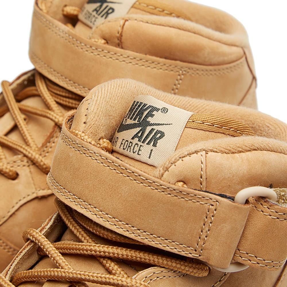 NIKE AIR FORCE 1 MID '07 PREMIUM QS 'WHEAT' — UK 3 | EU 35.5 | US 3.5 — Top View