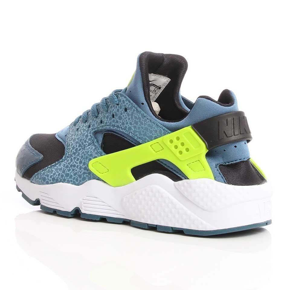 Nike Air Huarache LE Black-Space Blue-Volt — UK 3 | EU 35.5 | US 3.5 — Back View