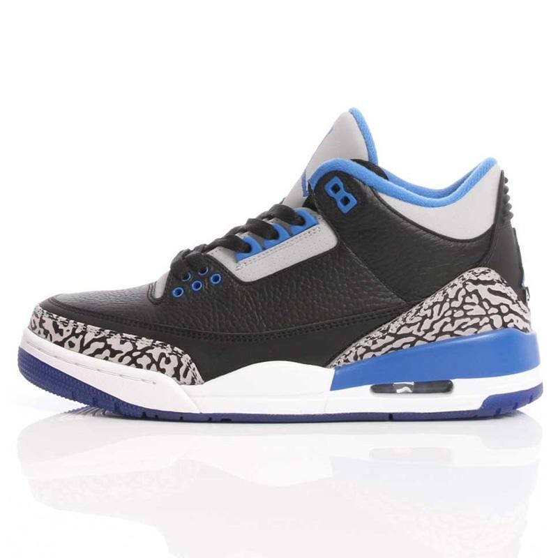 Nike Air Jordan III Retro Black-Sport Blue — UK 3 | EU 35.5 | US 3.5 — Front View