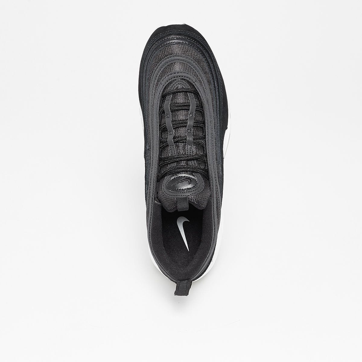 Nike Air Max 97 (Black - Black - White) — UK 3 | EU 35.5 | US 3.5 — Top View