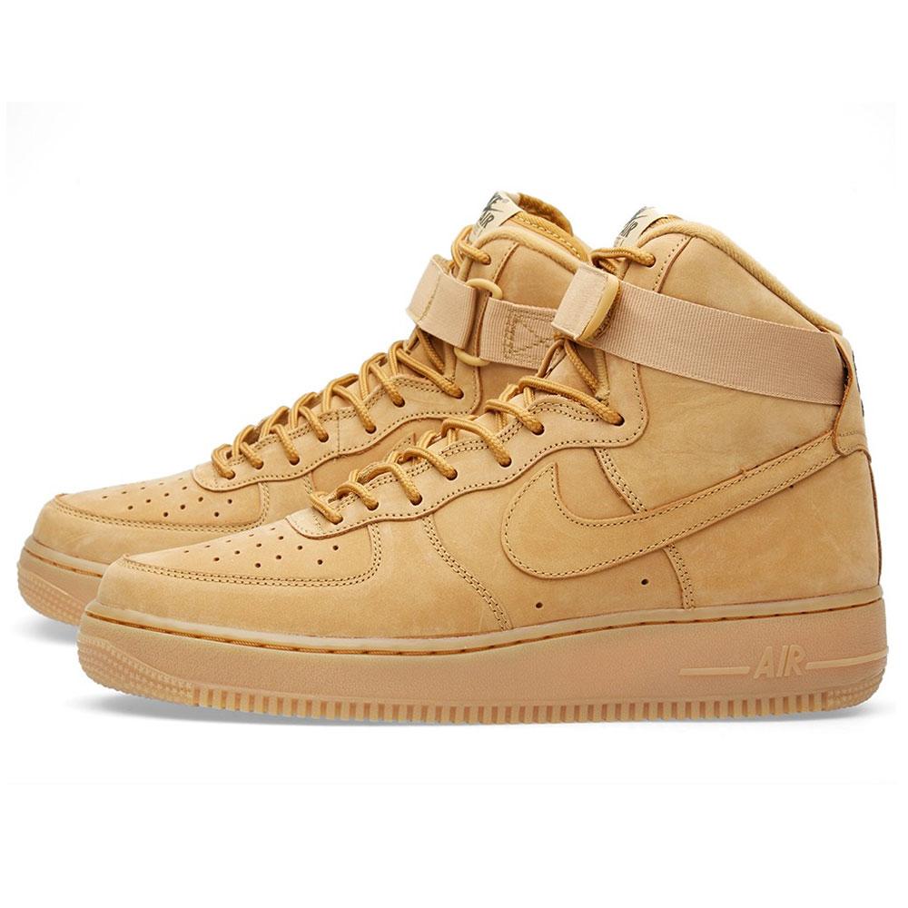 NIKE AIR FORCE 1 HIGH '07 LV8 Flax & Outdoor Green — UK 3 | EU 35.5 | US 3.5 — Front View