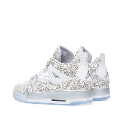 AIR JORDAN 4 RETRO LASER BG White & Metallic Silver — UK 13.5 | EU 32 | US 1Y — Back View
