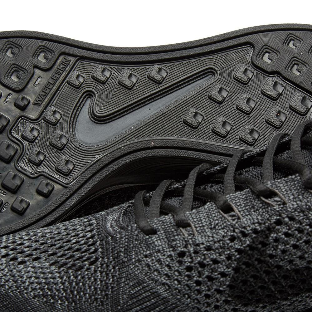 Nike Flyknit Racer Triple Black — UK 3 | EU 35.5 | US 3.5 — Top View