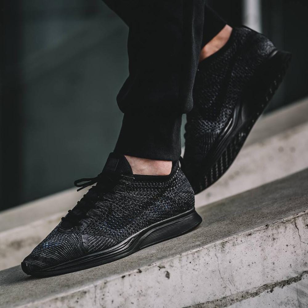 Nike Flyknit Racer Triple Black — UK 3 | EU 35.5 | US 3.5 — Side View