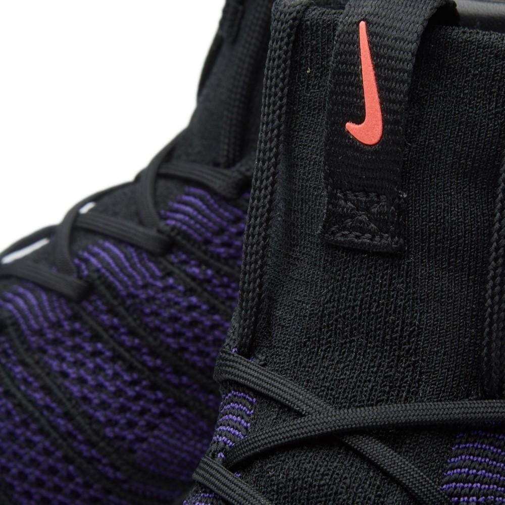 NIKE FREE FLYKNIT MERCURIAL Black & Bright Crimson — UK 3 | EU 35.5 | US 3.5 — Lifestyle View