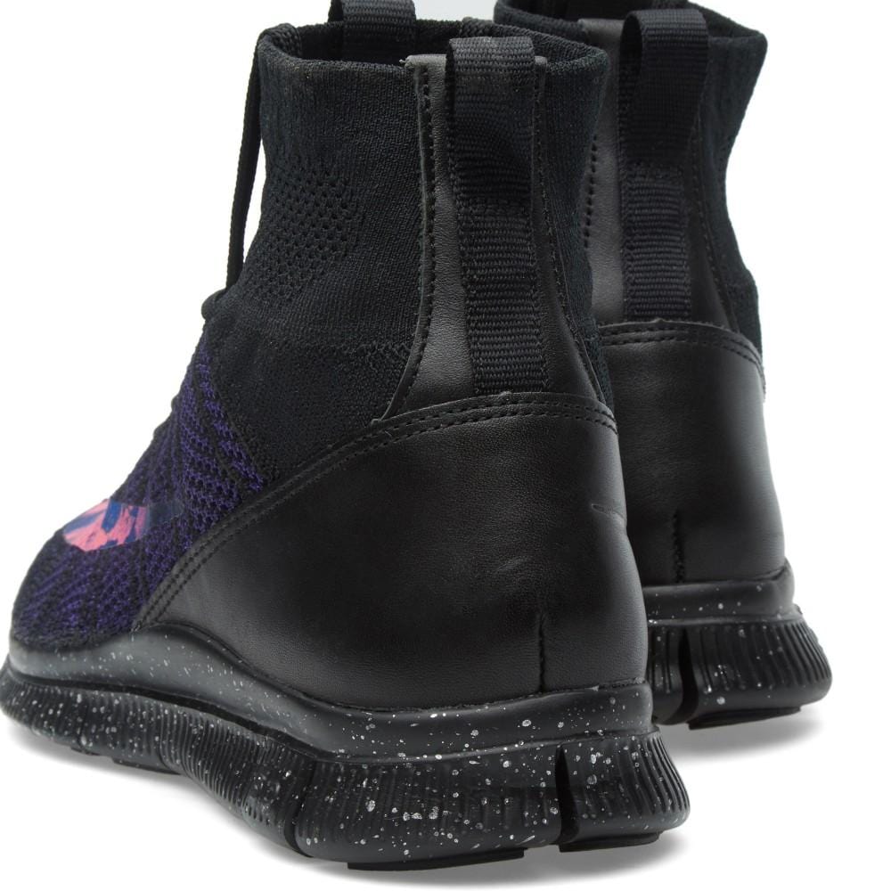 NIKE FREE FLYKNIT MERCURIAL Black & Bright Crimson — UK 3 | EU 35.5 | US 3.5 — Alternate View 7