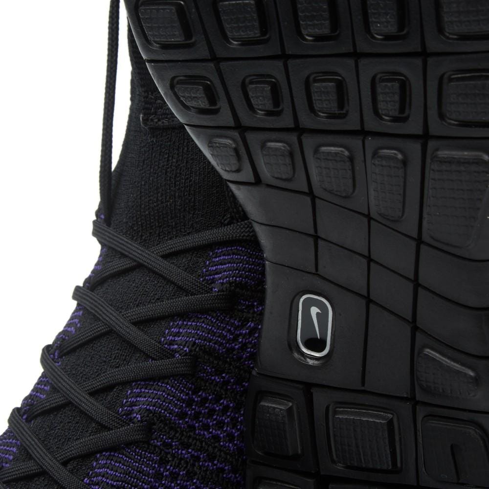 NIKE FREE FLYKNIT MERCURIAL Black & Bright Crimson — UK 3 | EU 35.5 | US 3.5 — Detail View