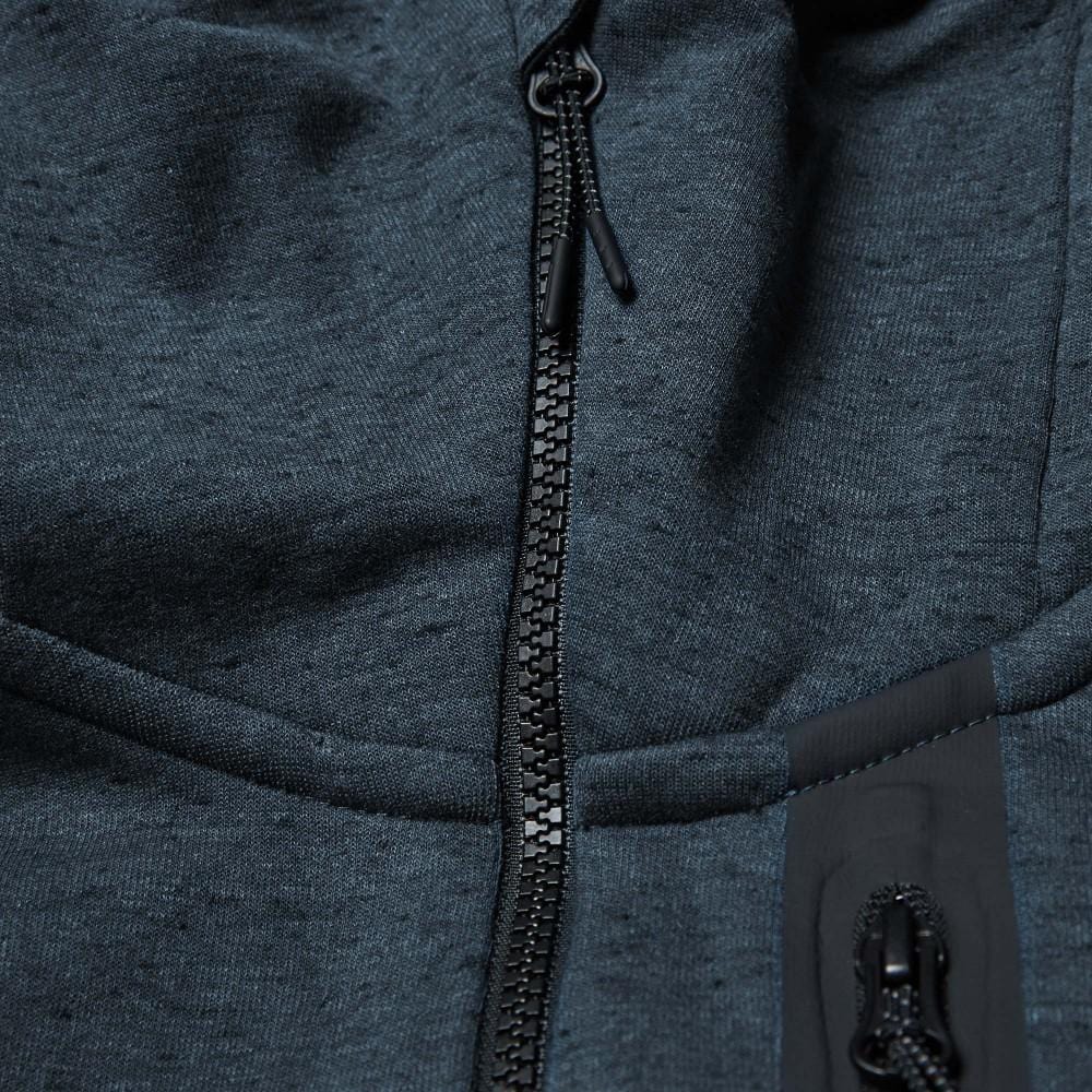 NIKE TECH FLEECE HERO HOODY Squadron Blue & Black — XXS — Back View