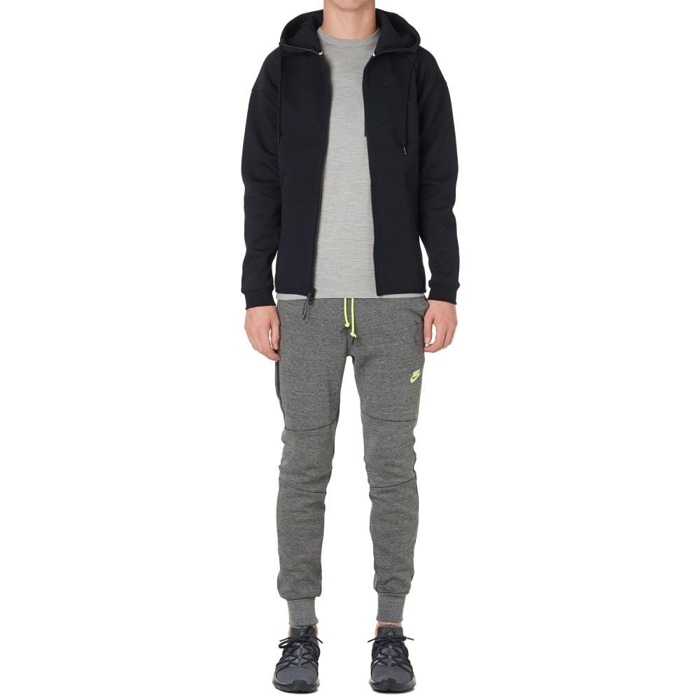 NIKE TECH FLEECE PANTS Tumbled Grey & Volt — XXS — Back View