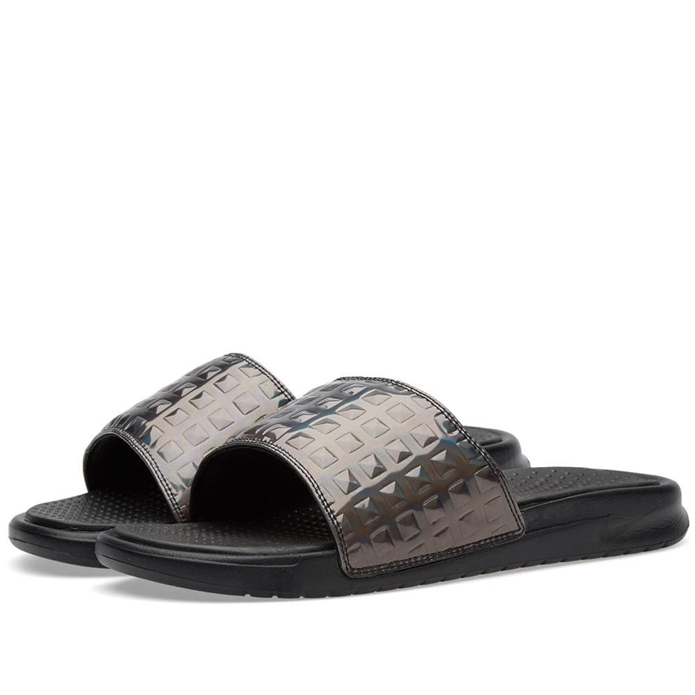 NIKE W BENASSI JDI ULTRA PREMIUM Black & SIlver — UK 3 | EU 35.5 | US 3.5 — Side View