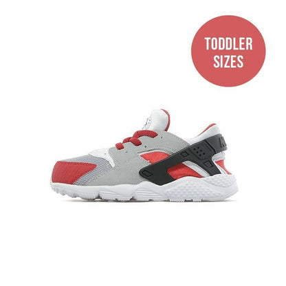 Nike Air Huarache Toddlers 'Wolf Grey-Bright Crimson-Black' — UK 0C | EU 15 | US 0C — Front View