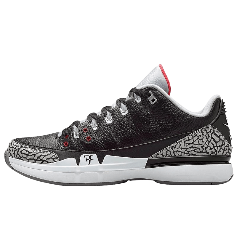 Nike Zoom Vapor Air Jordan 3 "Black-Cement" — UK 3 | EU 35.5 | US 3.5 — Front View