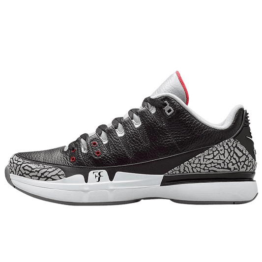 Nike Zoom Vapor Air Jordan 3 "Black-Cement" — UK 3 | EU 35.5 | US 3.5 — Front View