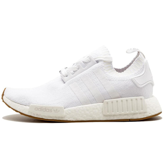 adidas NMD_R1 Primeknit Footwear White-Gum — UK 3.5 | EU 36 | US 4 — Front View