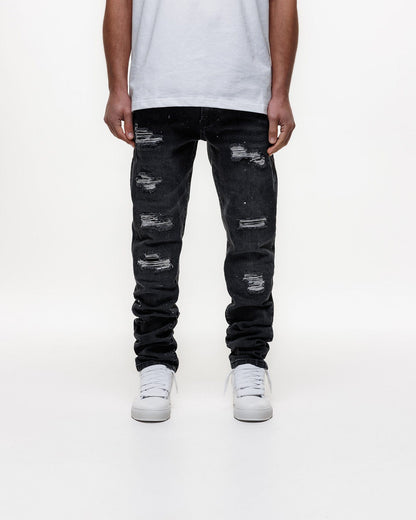 Magiri Noir Ripped Slim Jeans 'Black' — Black — Size 28 — Top View
