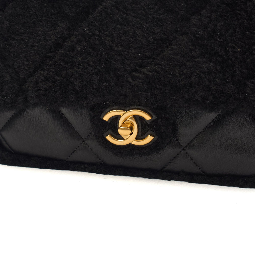 Chanel Shoulder Bag Flap Bag in Black, Canvas — Lifestyle View