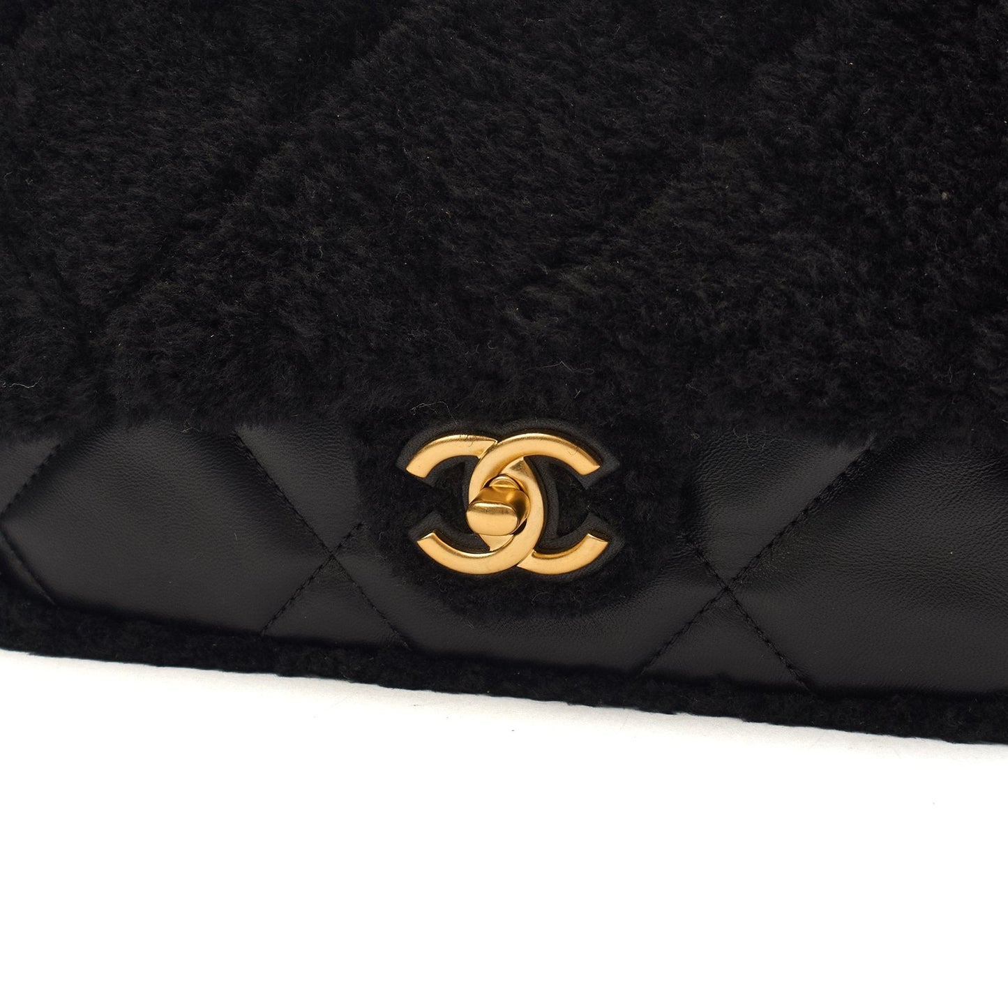 Chanel Shoulder Bag Flap Bag in Black, Canvas — Lifestyle View