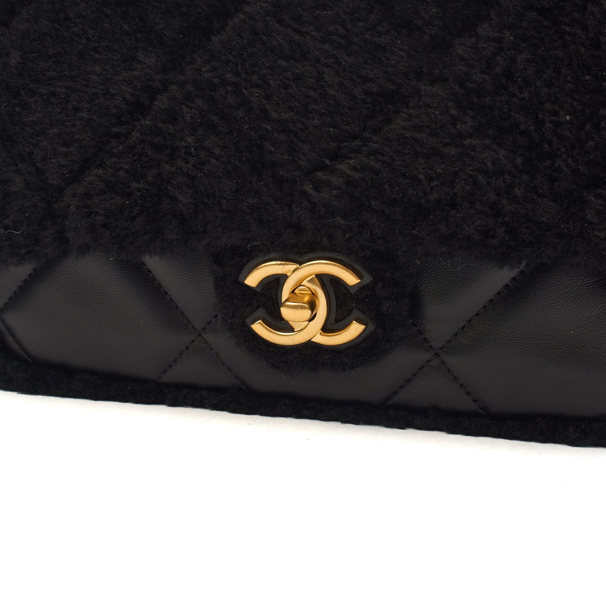 Chanel Shoulder Bag Flap Bag in Black, Canvas — Lifestyle View