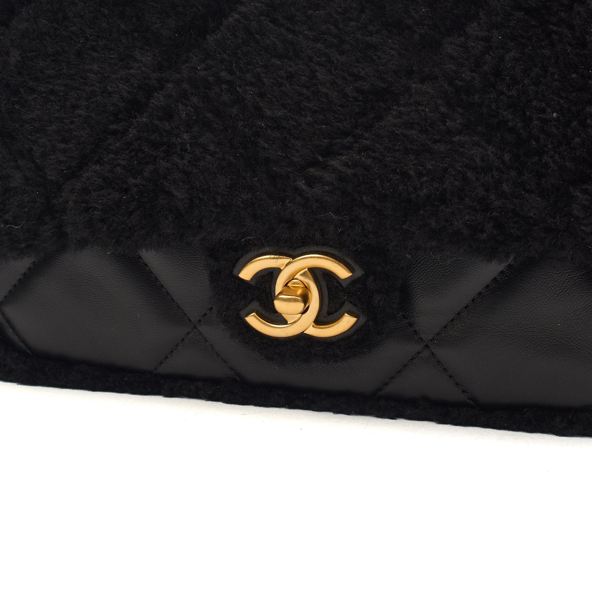 Chanel Shoulder Bag Flap Bag in Black, Canvas — Lifestyle View