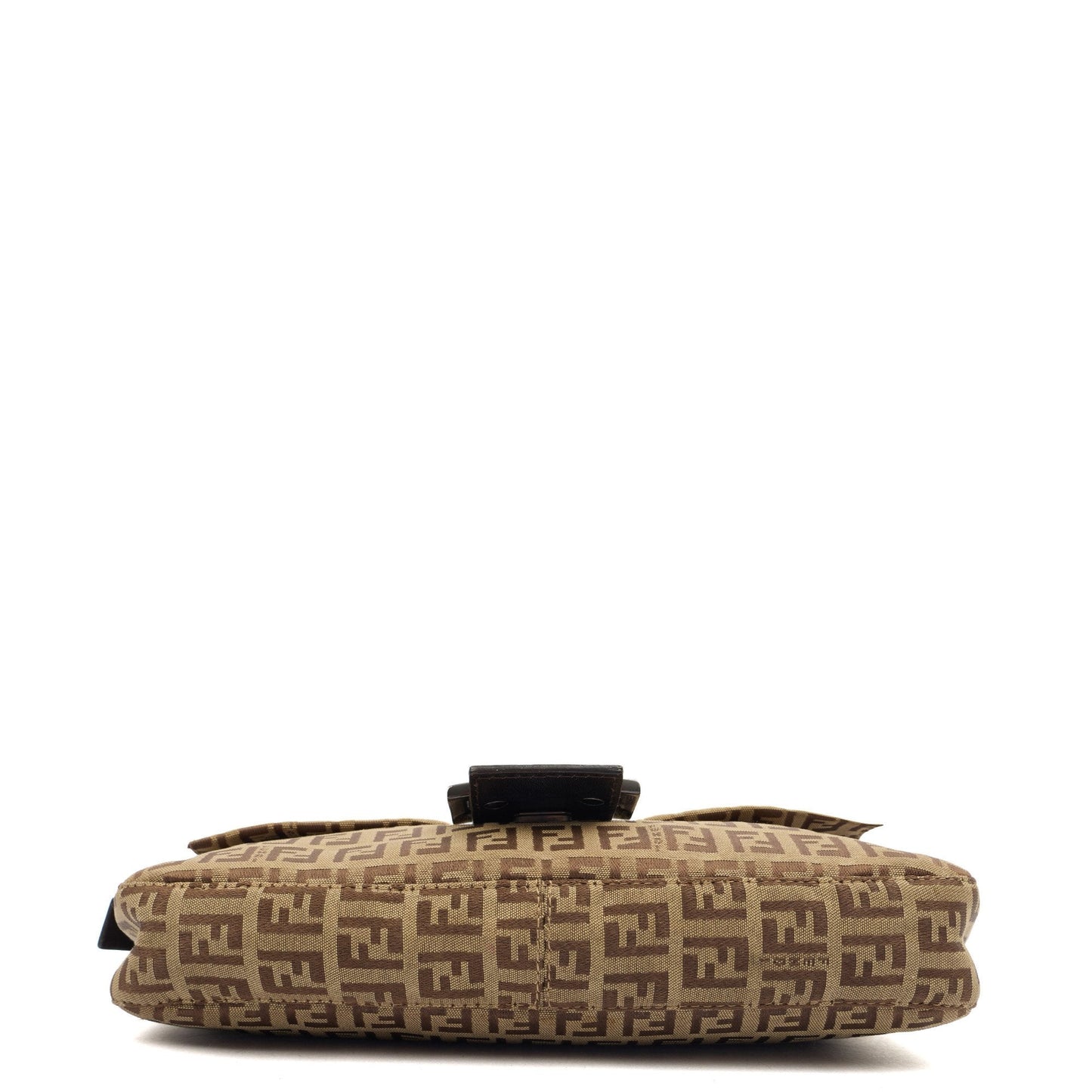 Fendi Shoulder Bag Baguette in Zucca FF, Canvas — Top View