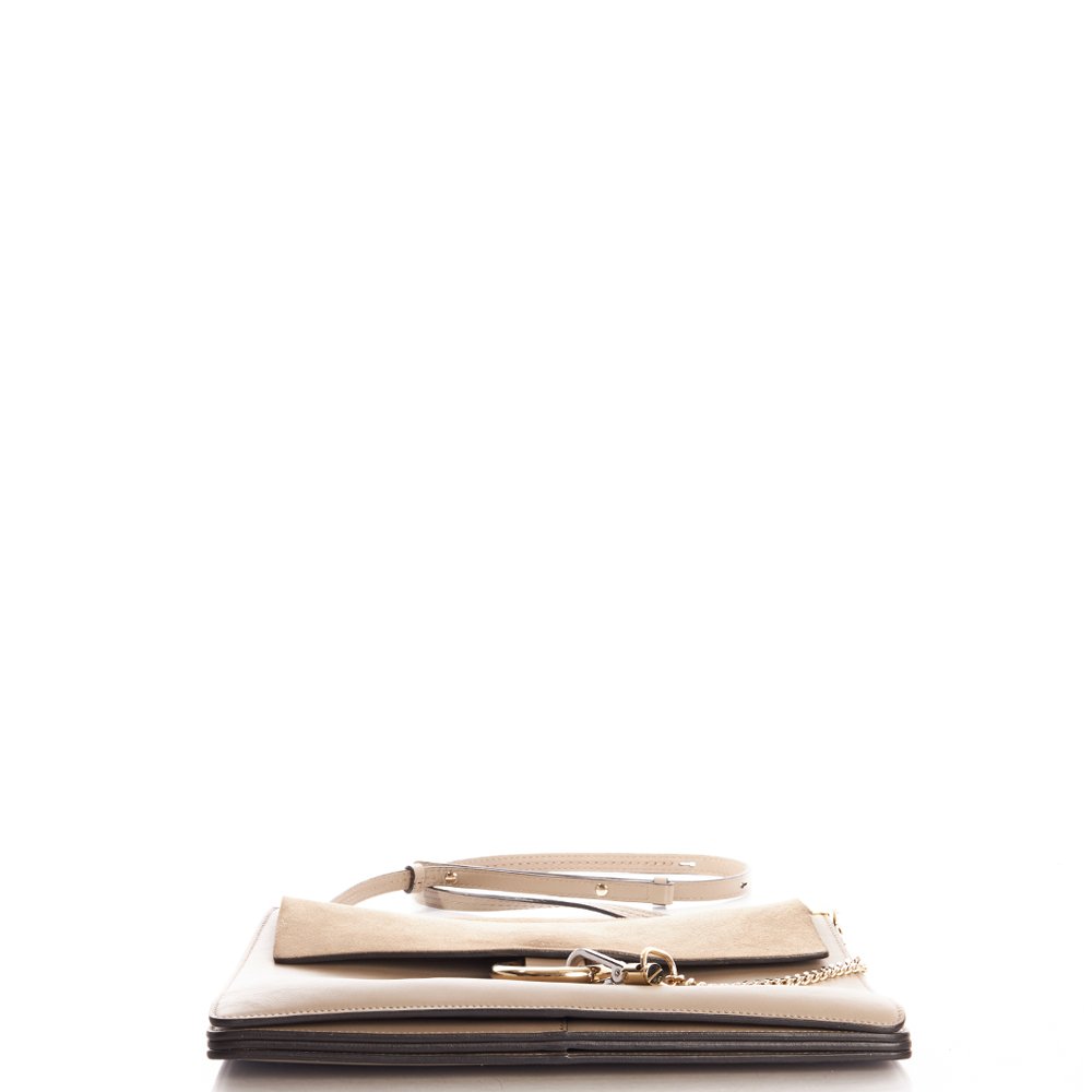 Chloe Shoulder Bag Faye Shoulder Bag in Grey, Calfskin Leather — Detail View