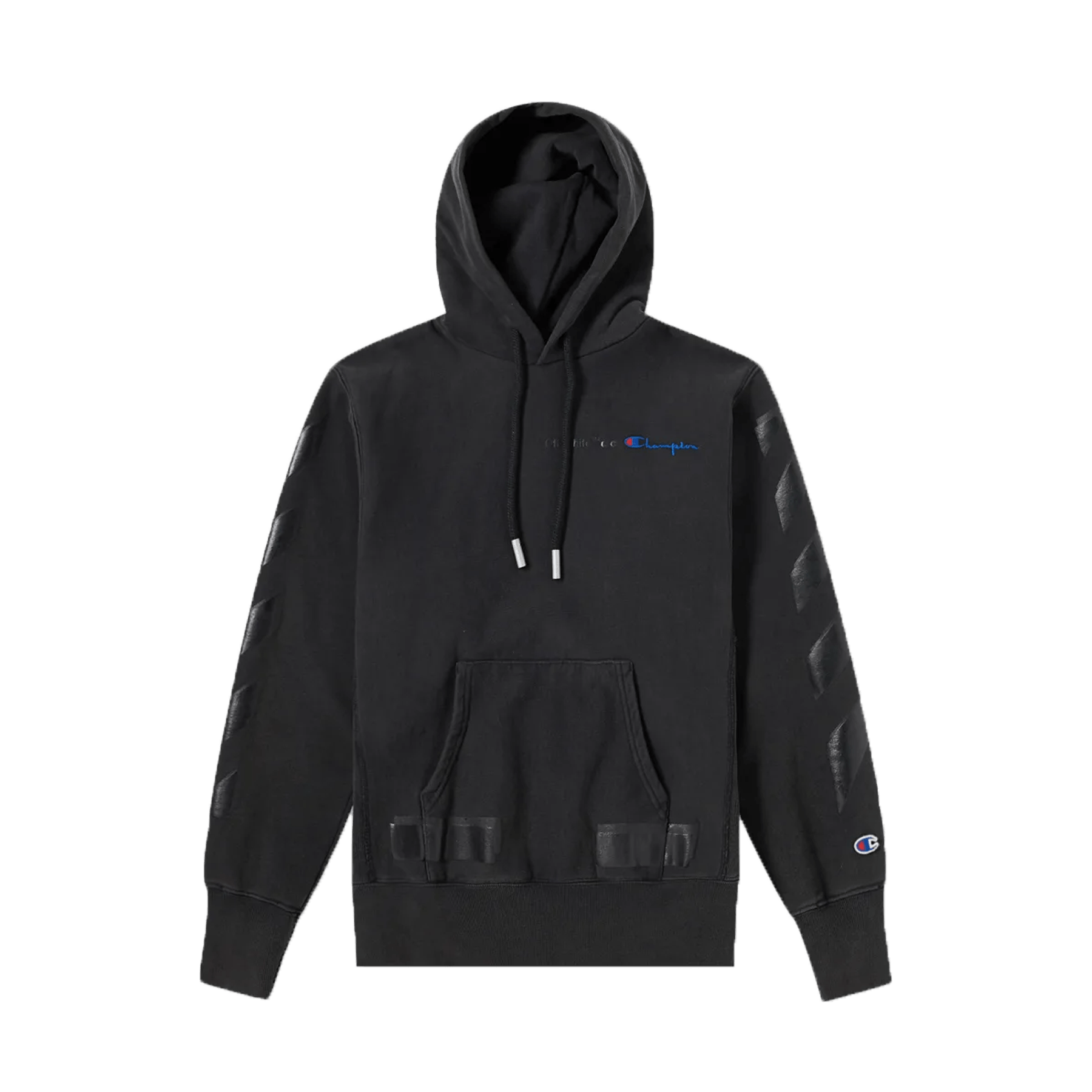 Off-White x Champion Hoodie Black — XXS — Front View