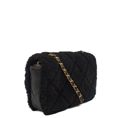 Chanel Shoulder Bag Flap Bag in Black, Canvas — Alternate View 11