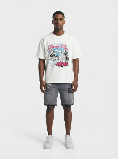 Legende Paris OVERNIGHT SKETCH T-SHIRT - WHITE — XS — Back View
