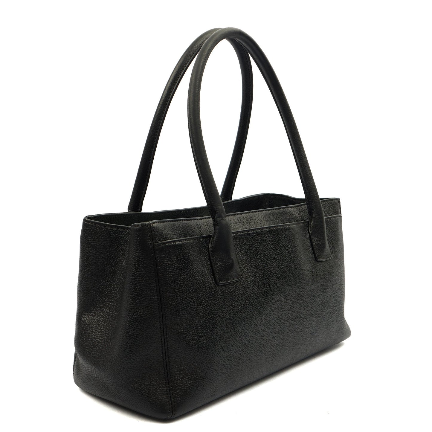 Chanel Tote Executive Shopper Tote in Black, Leather — Side View