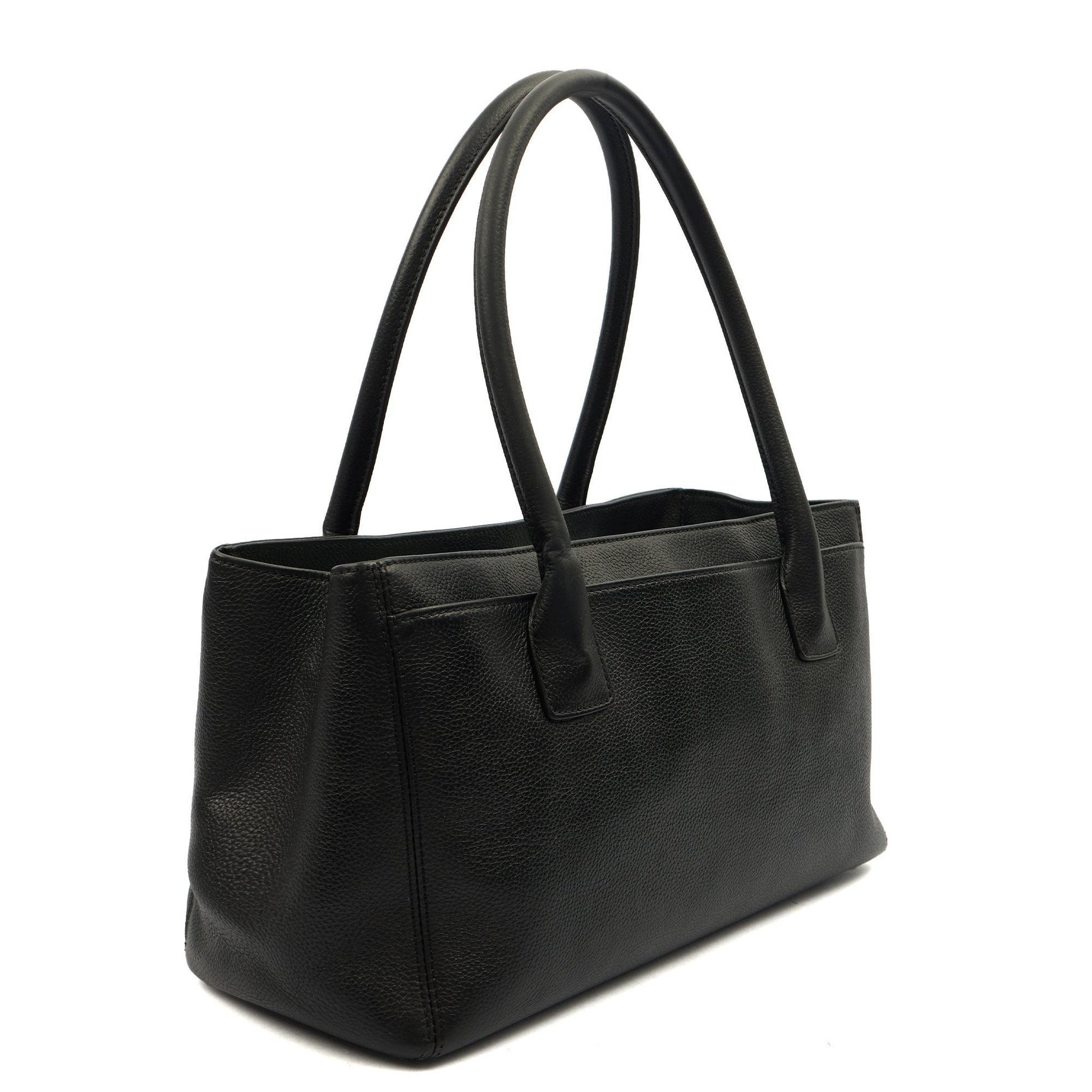 Chanel Tote Executive Shopper Tote in Black, Leather — Side View