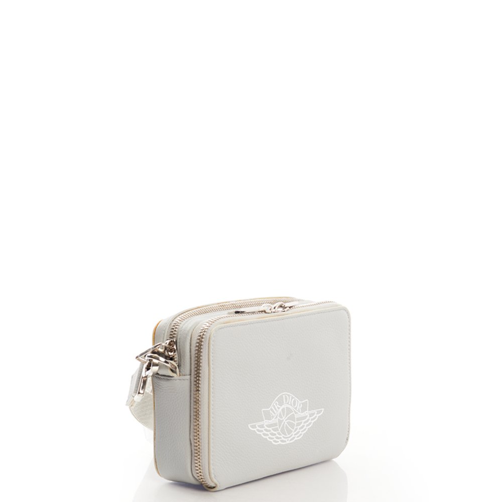 Christian Dior Cross Body Dior X Jordan Wings Messenger Bag in White, Calfskin — Side View